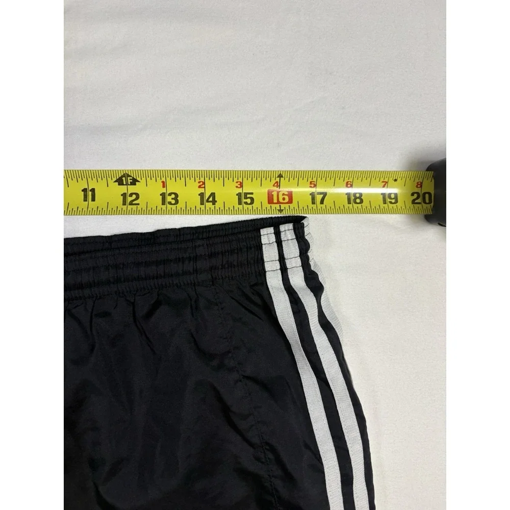 VTG 2002 Adidas Nylon Soccer Shorts Men M Black 3 Stripe Retro 164883 Climalite
